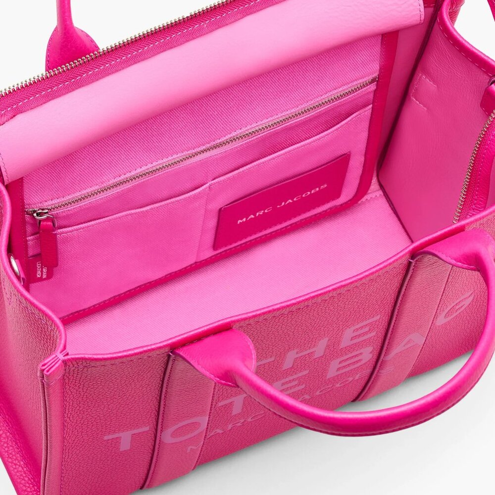 MARC JACOBS The Leather Medium Tote Bag – Hot Pink - Picture 4 of 9